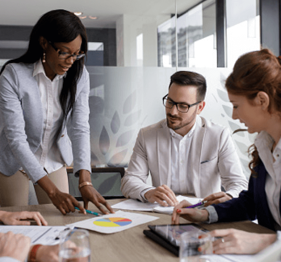 Team meeting in an office