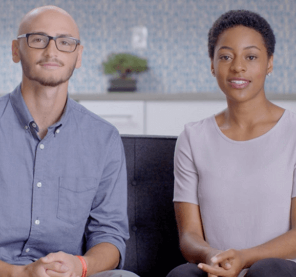 Woman and Man sitting