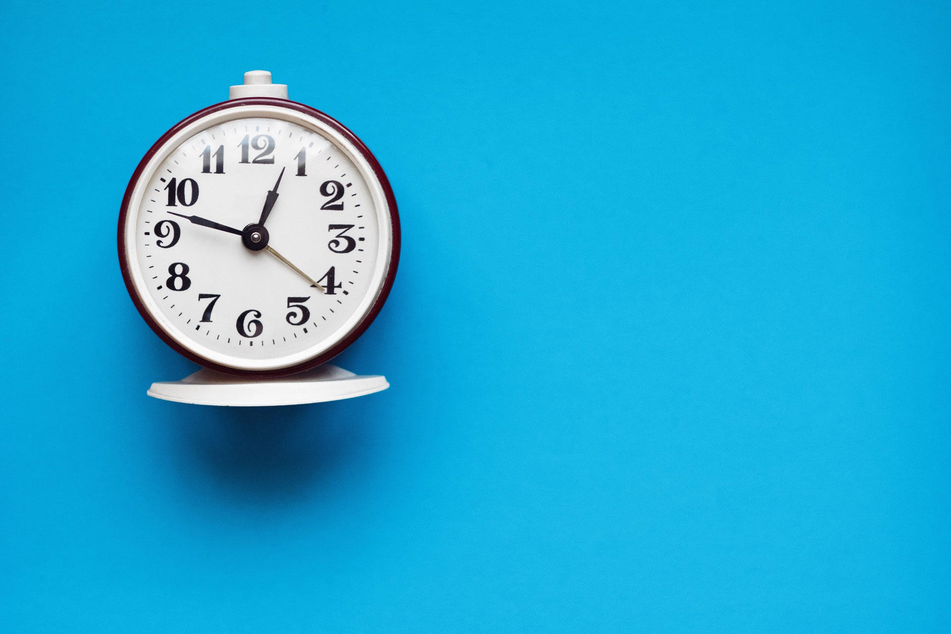 Clock on a blue wall