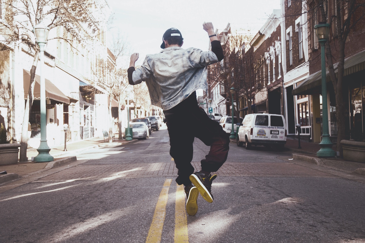 Man dancing on street