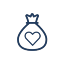 Money bag with heart icon