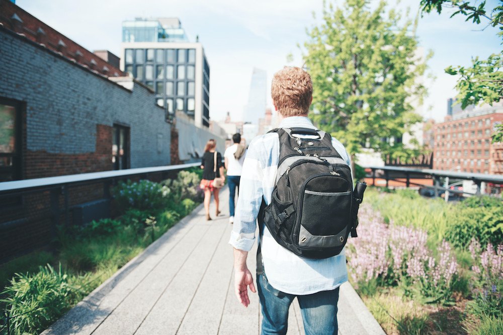 guy walking outdoors on the highline